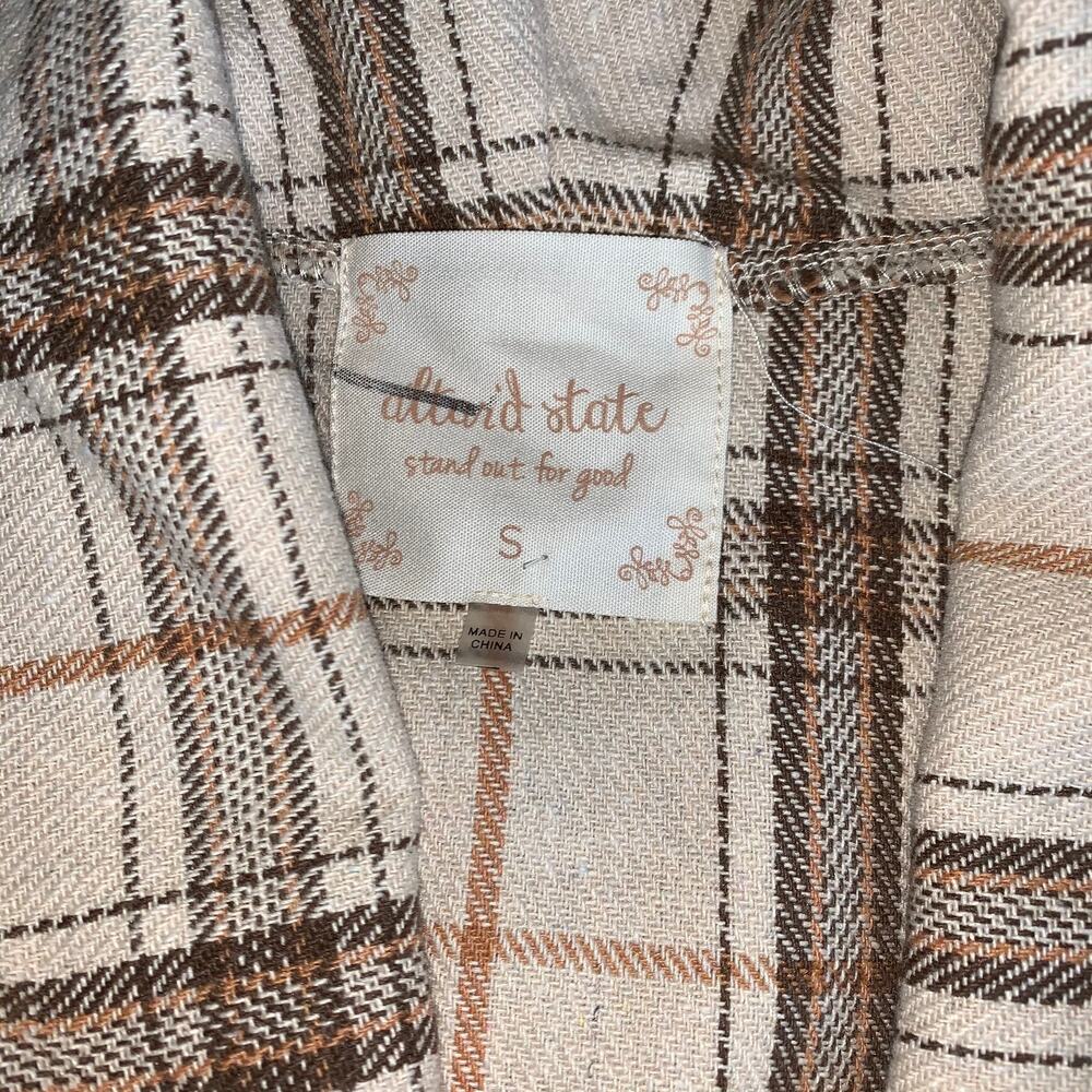 NWT Altar'd State Neutral Wool Blend Waterfall Beige Plaid Vest Size: Small - Picture 5 of 13